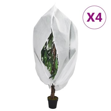 Vidaxl Koprena za rastline iz flisa z zadrgo 4 kosi 70 g/m² 3,14x2,5 m