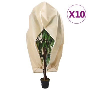 Vidaxl Koprena za rastline iz flisa z zadrgo 10 kosov 70 g/m² 3,93x3 m