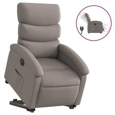 Vidaxl Električni naslanjač s funkcijo vstajanja taupe blago