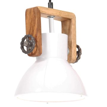 Vidaxl Industrijska viseča svetilka 25 W bela okrogla 19 cm E27