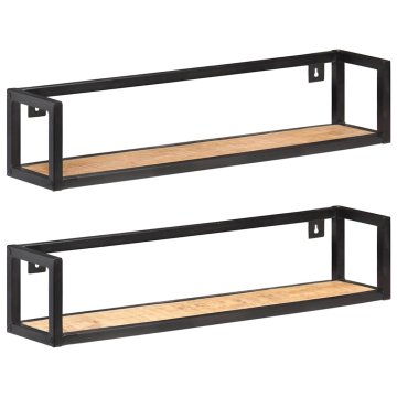 Vidaxl Stenske police 2 kosa 80 cm robusten mangov les