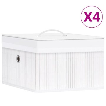 Vidaxl Škatle za shranjevanje iz bambusa 4 kosi