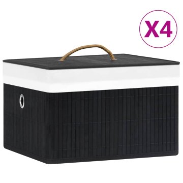 Vidaxl Škatle za shranjevanje iz bambusa 4 kosi