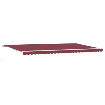 Vidaxl Ročna tenda 6 x 3 m Burgundija 100% poliester