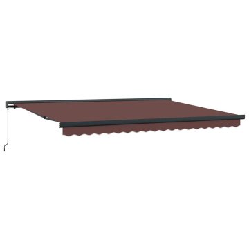 Vidaxl Ročna tenda 4,5 x 3 m Rjava 100% poliester