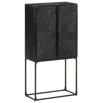 Vidaxl Komoda črna 60x30x120 cm trden akacijev in mangov les
