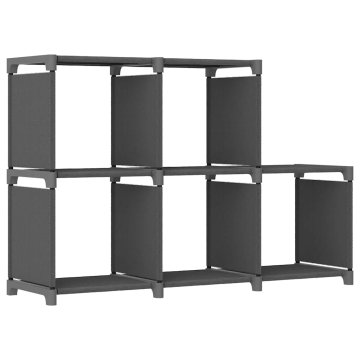 Vidaxl Regal s 5 kockastimi policami siv 103x30x72,5 cm blago