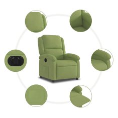 Vidaxl Električni naslanjač svetlo zelen žamet