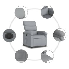 Vidaxl Električni naslanjač s funkcijo vstajanja svetlo siv