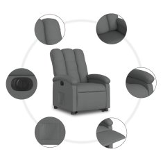 Vidaxl Električni naslanjač s funkcijo vstajanja temno siv