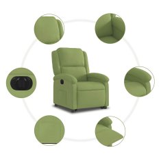 Vidaxl Električni naslanjač s funkcijo vstajanja svetlo zelen žamet