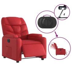 Vidaxl Električni naslanjač rdeče umetno usnje