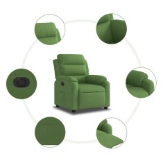 Vidaxl Električni naslanjač svetlo zelen žamet