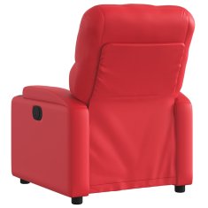 Vidaxl Električni naslanjač rdeče umetno usnje