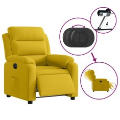 Vidaxl Električni naslanjač rumen žamet