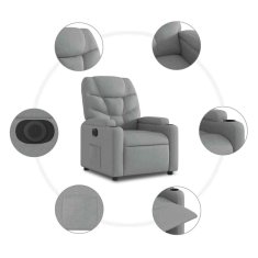 Vidaxl Električni naslanjač svetlo sivo blago