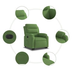 Vidaxl Električni naslanjač s funkcijo vstajanja svetlo zelen žamet
