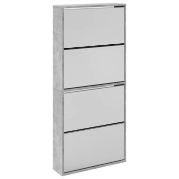 Vidaxl Omarica za čevlje z ogledalom 4-nadstropna 63x17x134 cm