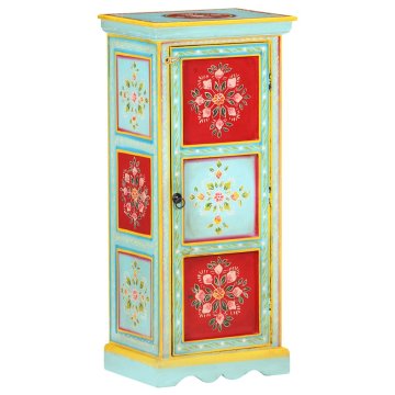 Vidaxl Ročno barvana visoka omarica 40x30x90 cm trden mangov les