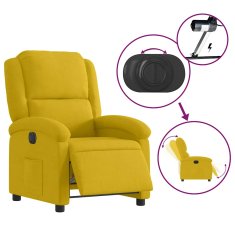 Vidaxl Električni naslanjač rumen žamet
