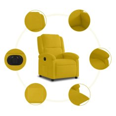 Vidaxl Električni naslanjač rumen žamet