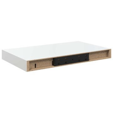 Vidaxl Lebdeče police 2 kosa visok sijaj bele 40x23,5x3,8 cm MDF