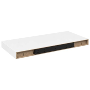 Vidaxl Lebdeče police 2 kosa visok sijaj bele 50x23,5x3,8 cm MDF