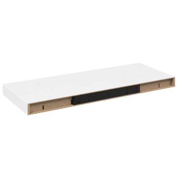 Vidaxl Lebdeče police 2 kosa visok sijaj bele 60x23,5x3,8 cm MDF