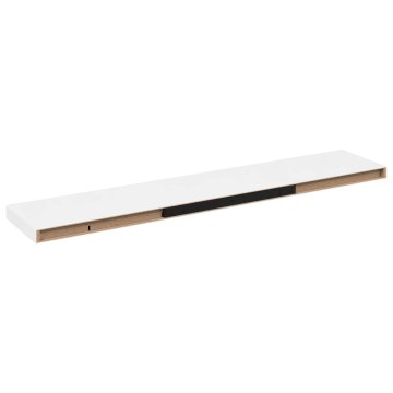 Vidaxl Lebdeče police 2 kosa visok sijaj bele 120x23,5x3,8 cm MDF