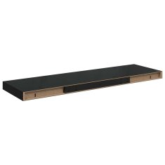 Vidaxl Stenske police 2 kosa visok sijaj črne 80x23,5x3,8 cm MDF
