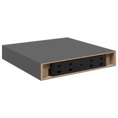 Vidaxl Stenske police 2 kosa visok sijaj sive 23x23,5x3,8 cm MDF