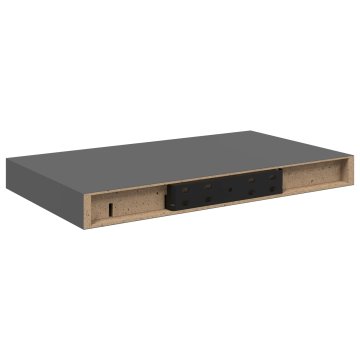 Vidaxl Stenska polica visok sijaj siva 40x23,5x3,8 cm MDF