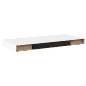 Vidaxl Stenske police 2 kosa bele 50x23,5x3,8 cm MDF