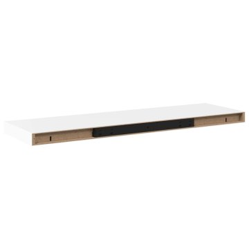 Vidaxl Stenske police 2 kosa bele 80x23,5x3,8 cm MDF