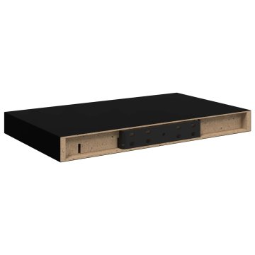 Vidaxl Stenske police 2 kosa črne 40x23,5x3,8 cm MDF