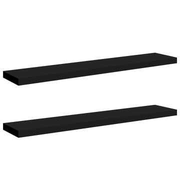 Vidaxl Stenske police 2 kosa črne 120x23,5x3,8 cm MDF