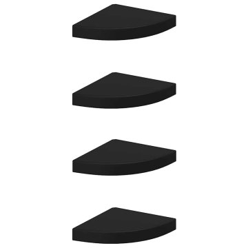 Vidaxl Kotne police 4 kosi črne 25x25x3,8 cm MDF