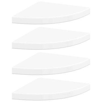 Vidaxl Kotne police 4 kosi visok sijaj bele 35x35x3,8 cm MDF