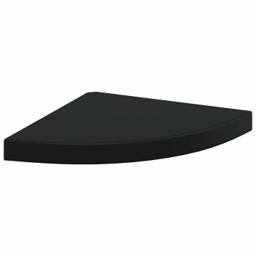 Vidaxl Kotna polica črna 35x35x3,8 cm MDF
