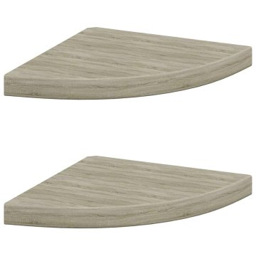 Vidaxl Kotne police 2 kosa barva hrasta 35x35x3,8 cm MDF