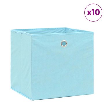 Vidaxl Škatle 10 kosov netkano blago 28x28x28 cm baby modre