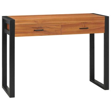 Vidaxl Pisalna miza z 2 predaloma 100x40x75 cm tikovina