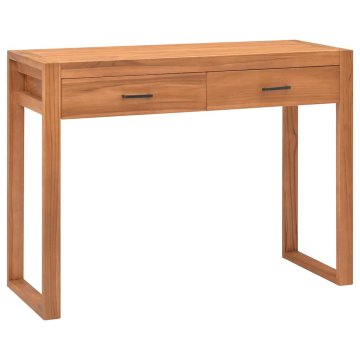 Vidaxl Pisalna miza z 2 predaloma 100x40x75 cm tikovina
