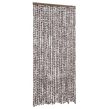 Vidaxl Zavesa proti mrčesu rjava in bela 100x220 cm šenilja