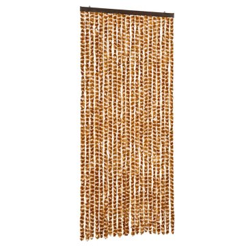 Vidaxl Zavesa proti mrčesu oker in bela 90x220 cm šenilja