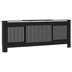 Vidaxl Pokrov za radiator črn inženirski les 205 cm