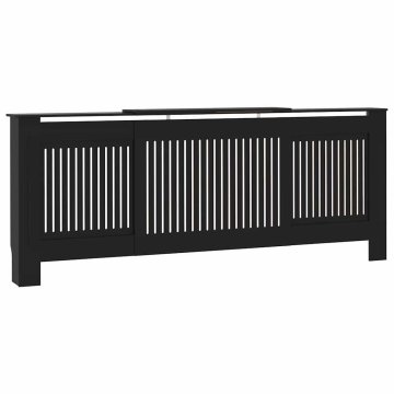 Vidaxl Pokrov za radiator črn inženirski les 205 cm