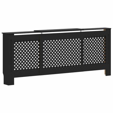 Vidaxl Pokrov za radiator črn MDF 205 cm