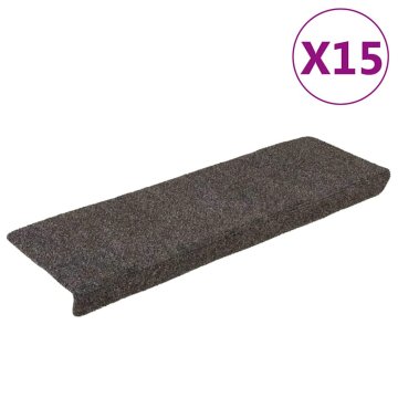 Vidaxl Stopniščne preproge samolepilne 15 kosov 65x21x4 cm antracitne pravokotne robove