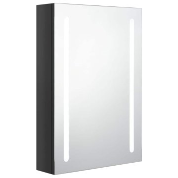 Vidaxl LED kopalniška omarica z ogledalom sijoče črna 50x13x70 cm